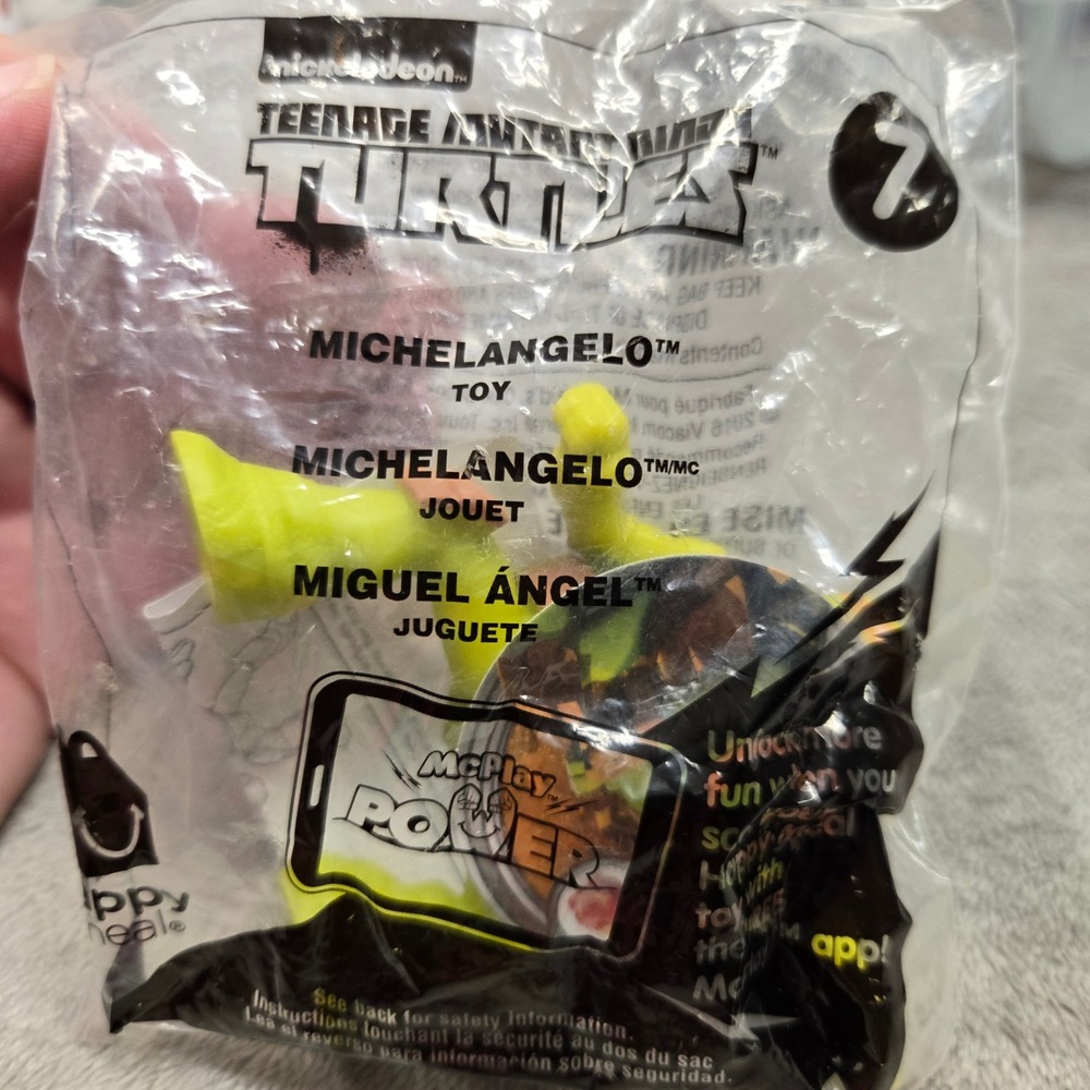 McDonalds TMNT Michelangelo Happy Meal Toy 2016 Nickelodeon Sealed New Bag 7